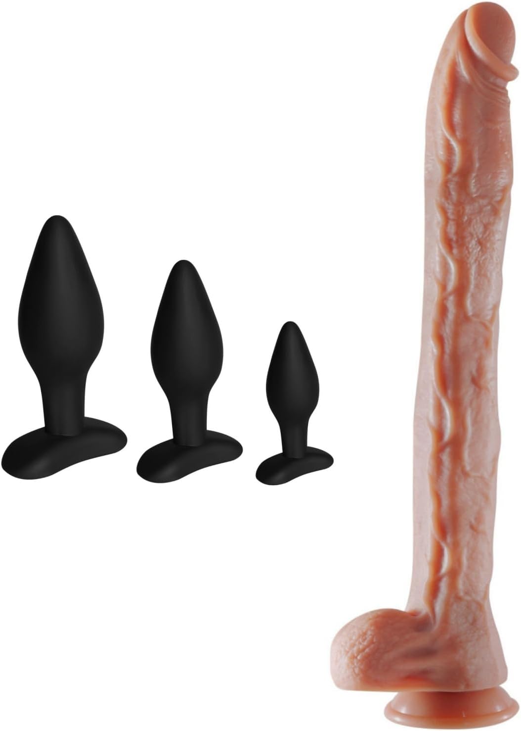 Anal Plug Training Sets + 17.3 Inch Super Long Dildo