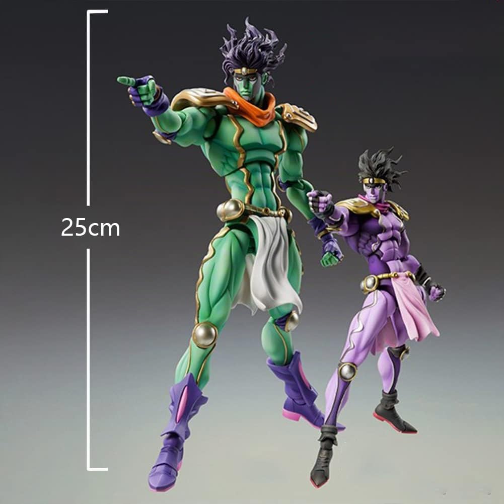 JoJo's Super Statuetta d'azione Kujo Jotaro/Stella Platino Modello Giocattolo con accessori in PVC Mobile Anime Statue Collezione Ornamenti da scrivania Regali 25 cm Kujo Jotaro/Stella Verde