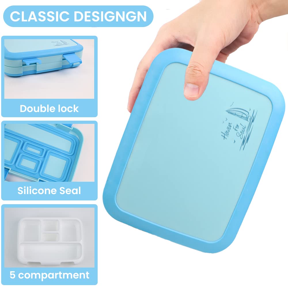 Bugucat Boîte Bento Acier Inoxydable 800 Ml - Lunch Box Compartiments Étanché Pour Enfants Adultes École Bureau Écologique