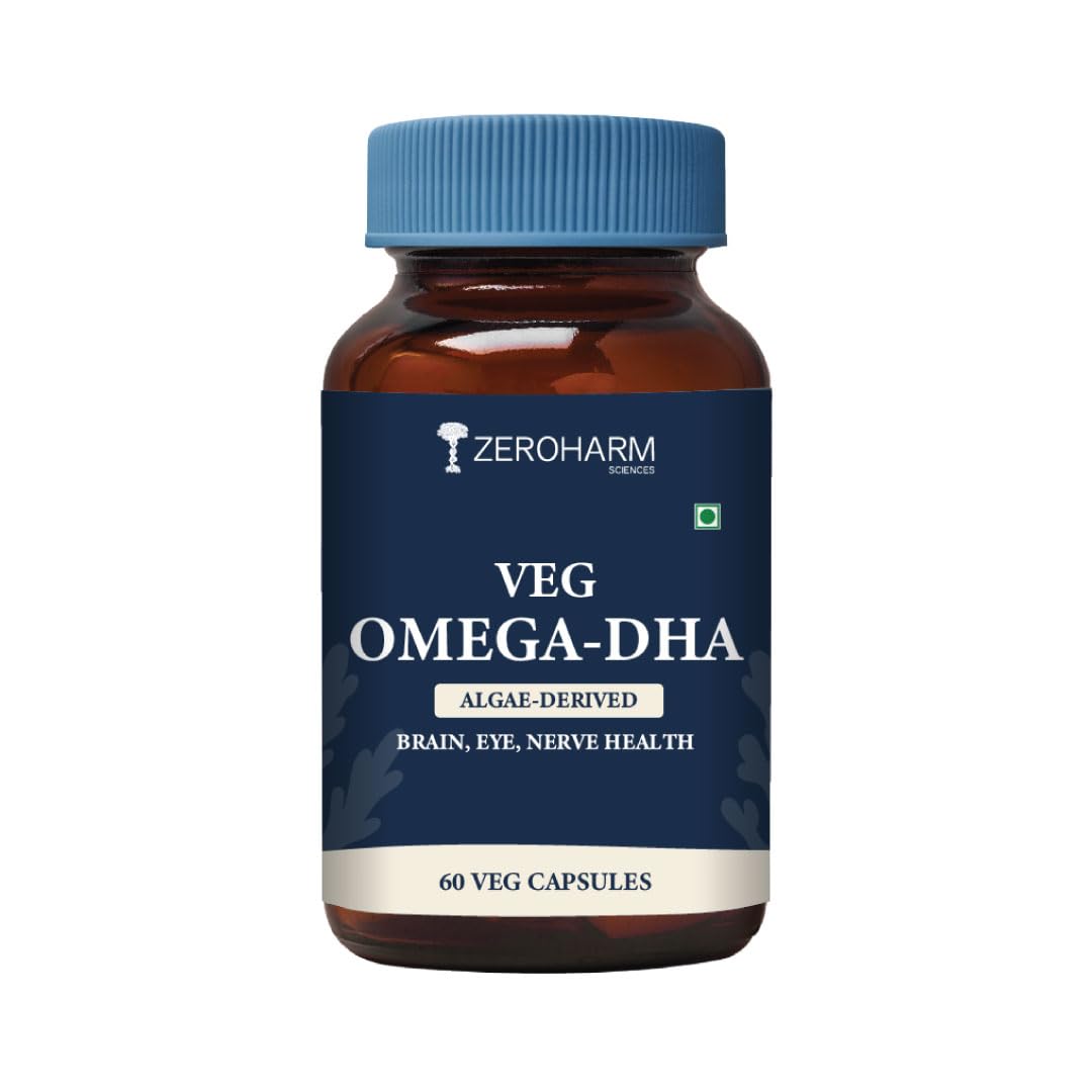 ZEROHARM Vegan Omega 3 Capsules For Men,Women,Kid (60 Capsule)- Algae Omega 3 Fatty Acid Capsule With Dha- Health Supplement For Heart,Brain,Muscles,Bone & Joint Support- Vegetarian,1 Count-image-3