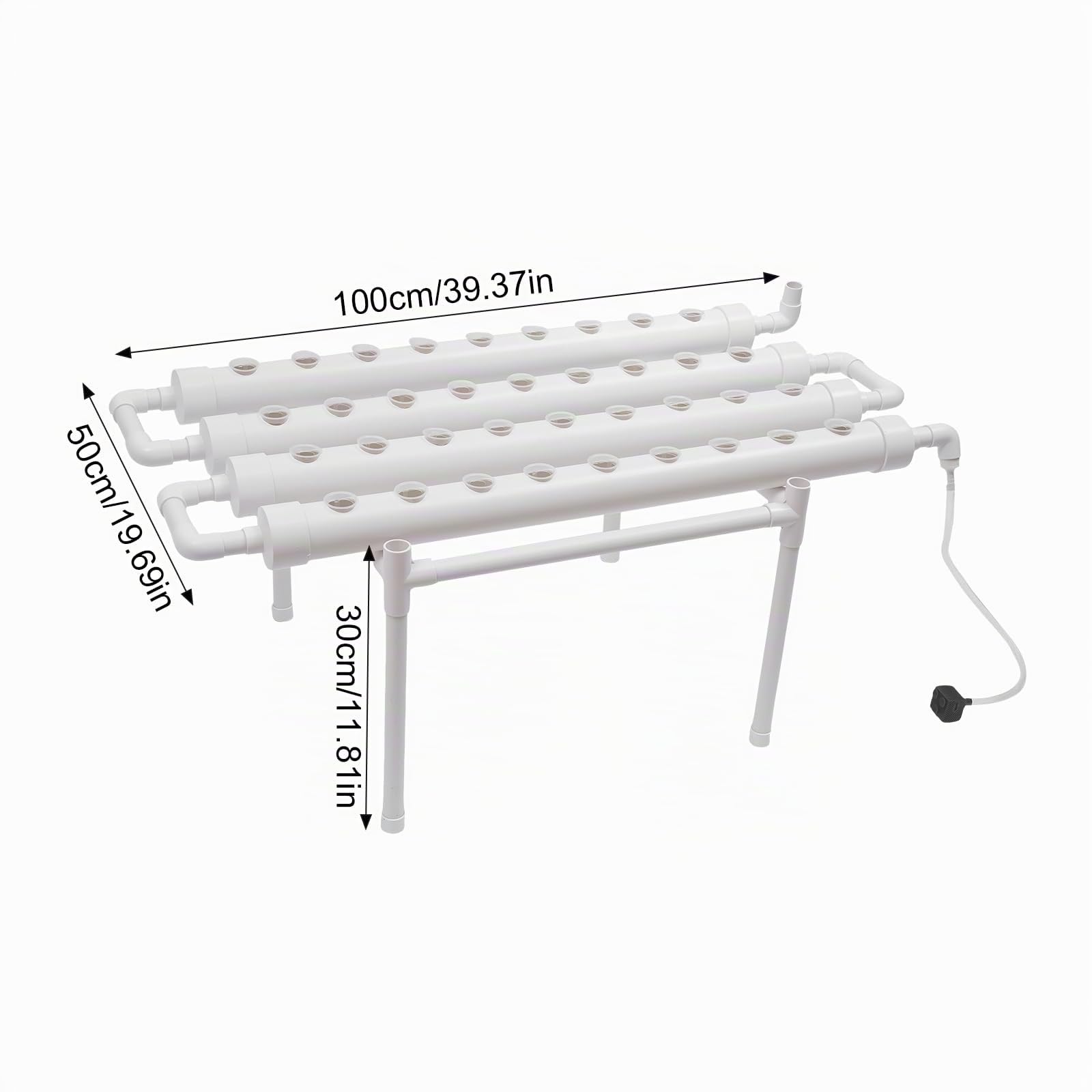 Kit de Culture Hydroponique 36 Trous, Système de Culture de Plantes sans Terre, PVC Système Hydroponique Végétal, pour Culture hydroponique