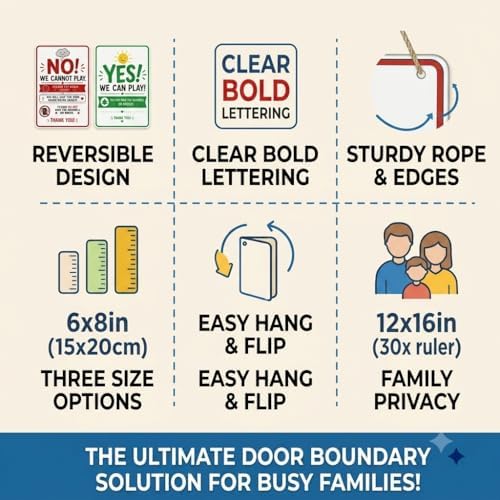 Reversible Metal Playtime Door Sign for Kids – Summer Quiet Time "Yes! We Can Play" Do Not Disturb Hanger for Bedroom, Classroom, Office – Durable & Fun (M) — 사진 7