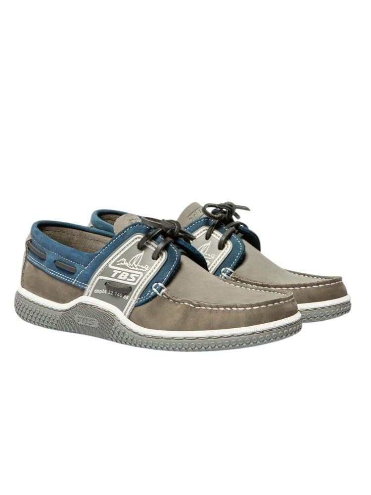 Chaussures bateau TBS Globek en cuir noir au design technique