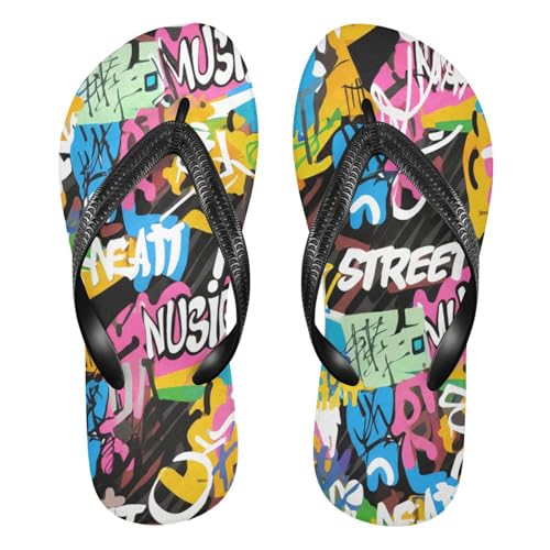 Nander Artistic Hip-hop Sandal Flip Flops of Men's & Women's,Beach Slippers Flip Flops Shower Shoes