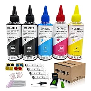 COCADEEX 500ml Inkt Refill Kit Compatibel met Hp Inktpatronen 307XL 305XL 304XL 303XL 302XL 301XL 307 305 304 303 302 301