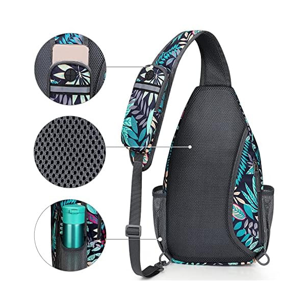 G4Free Sling Bag RFID Blocking Sling Backpack Crossbody Chest Bag Daypack for Hiking Travel(Maple Leaf Blue) - Image 7