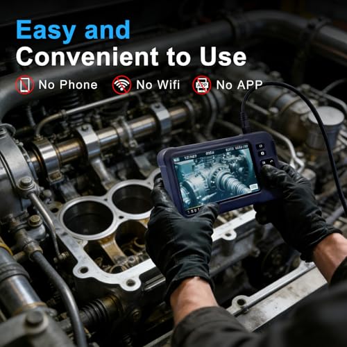 Image of Endoscope Camera with Light 1920P HD Dual-Lens Borescope with 8 LED Lights, IP67 Waterproof Snake Sewer Tools 4.3 inch Inspection Camera,16.4ft Semi-Rigid Drain Endoscope (16.4FT Dual Lens-Blue)