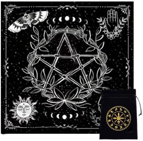 Viking Runes Celestial Constellation Altar Cloth with Tarot Card Bag