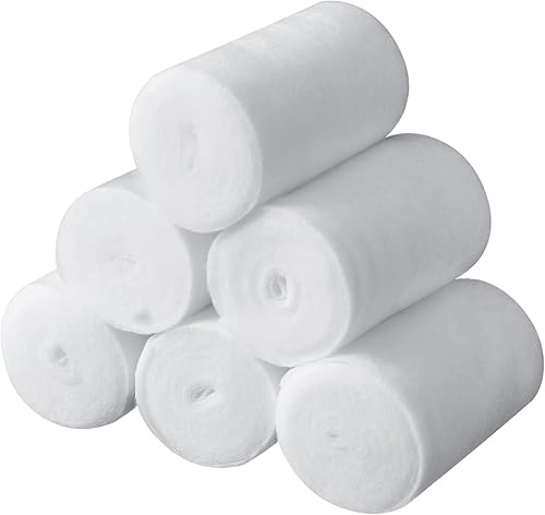 Paquete individual suave de 6 rollos de relleno de tela de yeso para proyectos de arte de vendaje envolvente de Halloween, moldes corporales,