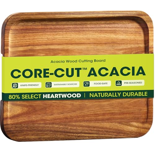 Tabla de Cortar de Madera Acacia Starkbear 38x28 cm con Canal para Jugos y Mango Integrado miniatura 1
