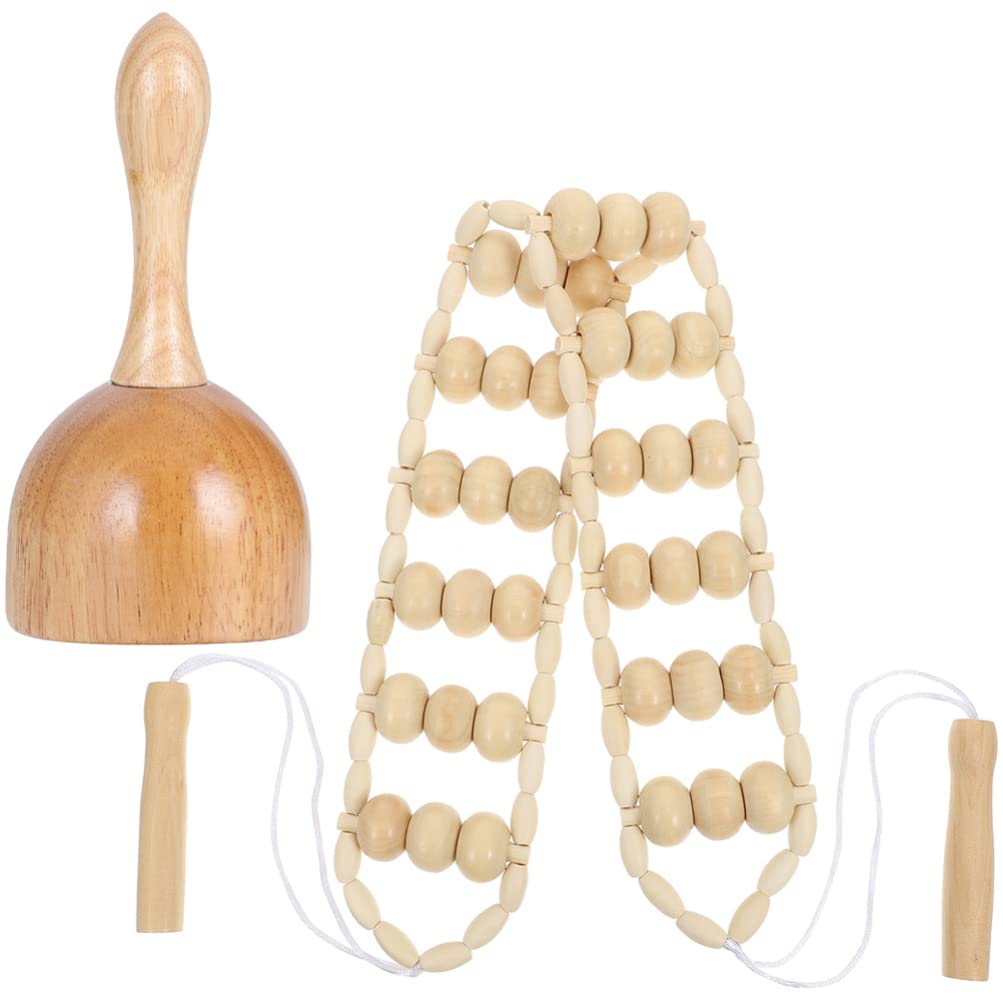 Healifty 2-In-1-Holztherapie-Massagegeräte -Massagegerät Maderoterapia-Kit Körper-Gua-Sha Roller Seilmassagegeräte Zum Entspannen