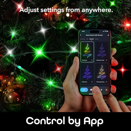 Image of Geeni Smart Fairy Lights, Advanced Color Flow LED Strand, 50 LED, 16.4 ft. | Wi-Fi voice control, schedule timers for lights & devices, compatible with Alexa & Google Home