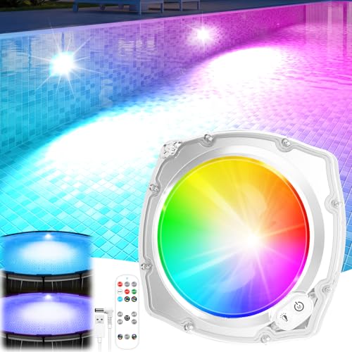 Submersible Pool Lights with Remote, High Brightness...