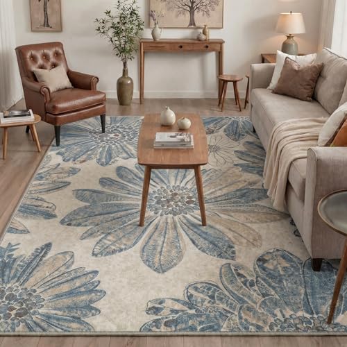 Tapete Bavni 2x5 ft reciclable con diseño floral miniatura 4