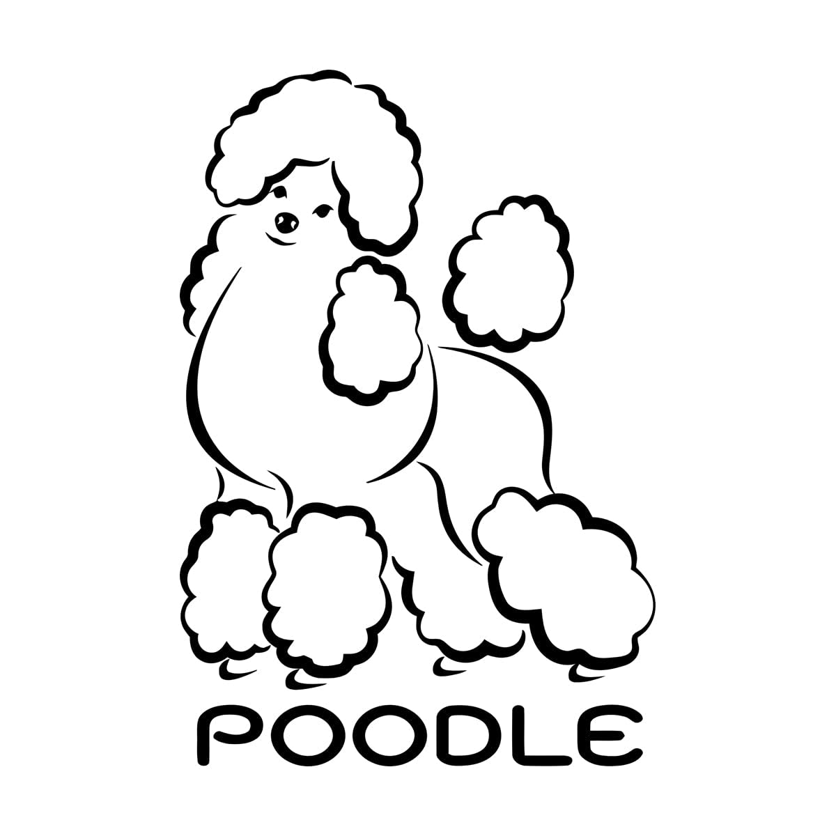 Lettering Decals Pet Grooming Cute Dog Beautiful Poodle 36x52.3cm Can Modify and add Information Small Black — image 1