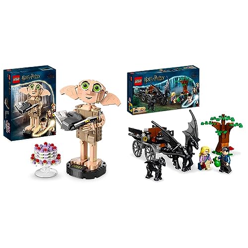 LEGO 76421 Harry Potter Dobby the House-Elf Set, Movable Iconic Figure Model & Thestrals Set, Building Toy for Kids 7 Plus Years Old with 2 Winged Horse Figures and Luna Lovegood Minifigure