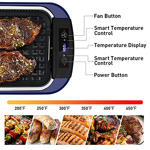Indoor Grill Electric Grill Cusimax Smokeless Grill Portable Korean Bbq Grill With Turbo Smoke Extractor Technology, Non-Stick Removable Grill Plate, Tempered Glass Lid, Great For Party(Single Plate) #TOP2