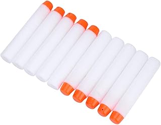 Bala de arma de brinquedo 100 peças balas macias de espuma eva com cabeça oca redonda branca para arma de brinquedo nerf