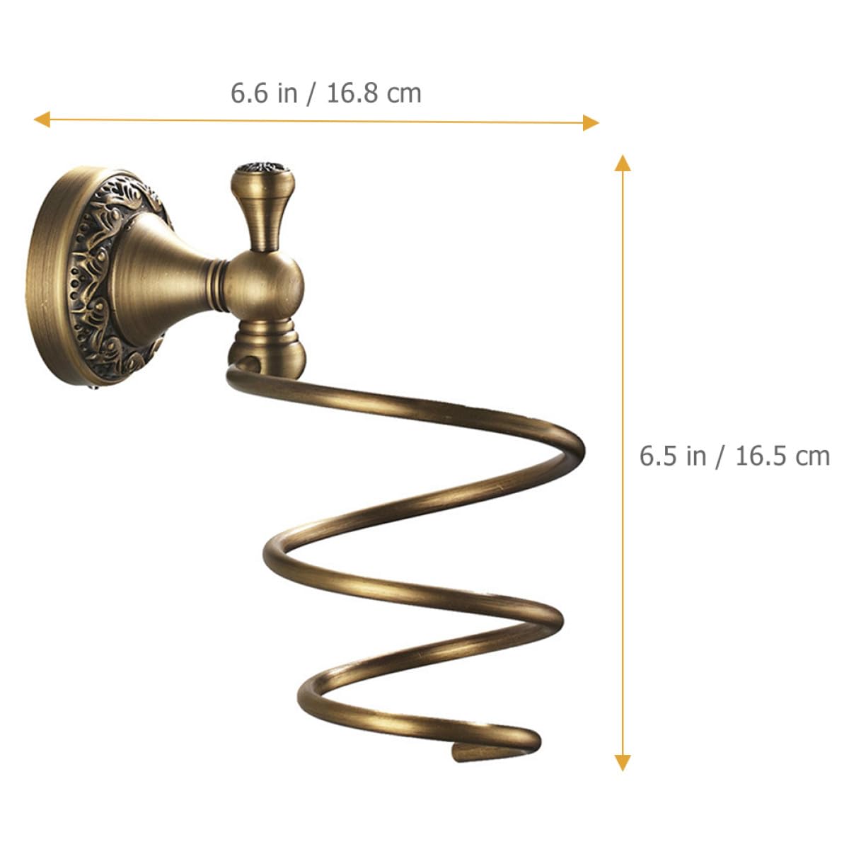 Soporte y de Pared Secador Espiral Pelo para en de de Cobre Acero Inoxidable, Fácil de Instalar Organizador Resistente y Funcional para Baño y Dormitorio