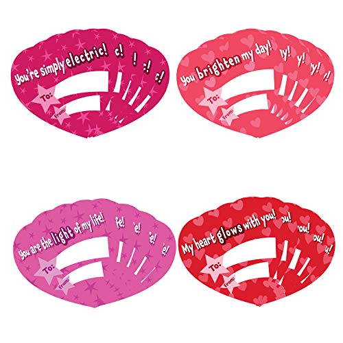 Joyin 26 Packs Valentines Day Gifts For Kids, Light Up Rings Filled Hearts And Valentine’s Day Cards Glow In The Dark Finger Toys Rings For Boys And Girls Classroom Gift Exchange Game Prizes #TOP6