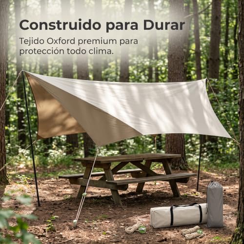 Lona Sombra Exterior Impermeable Ligera para Protección Solar en Camping 3