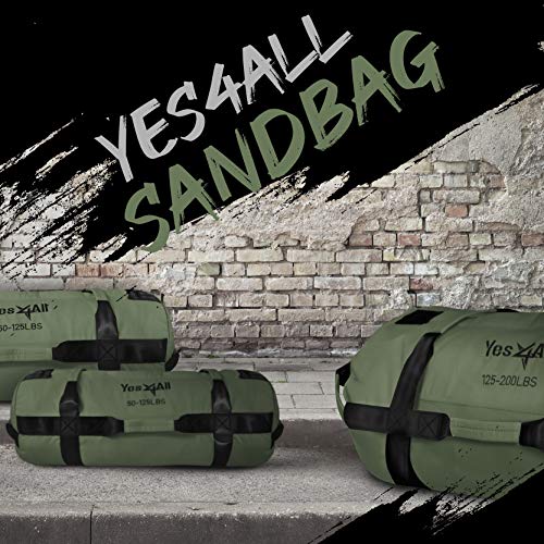 Yes4All Workout Sandbags, Heavy Duty Sandbags For Fitness, Conditioning, Mma & Combat Sports - Army Green - M #TOP5