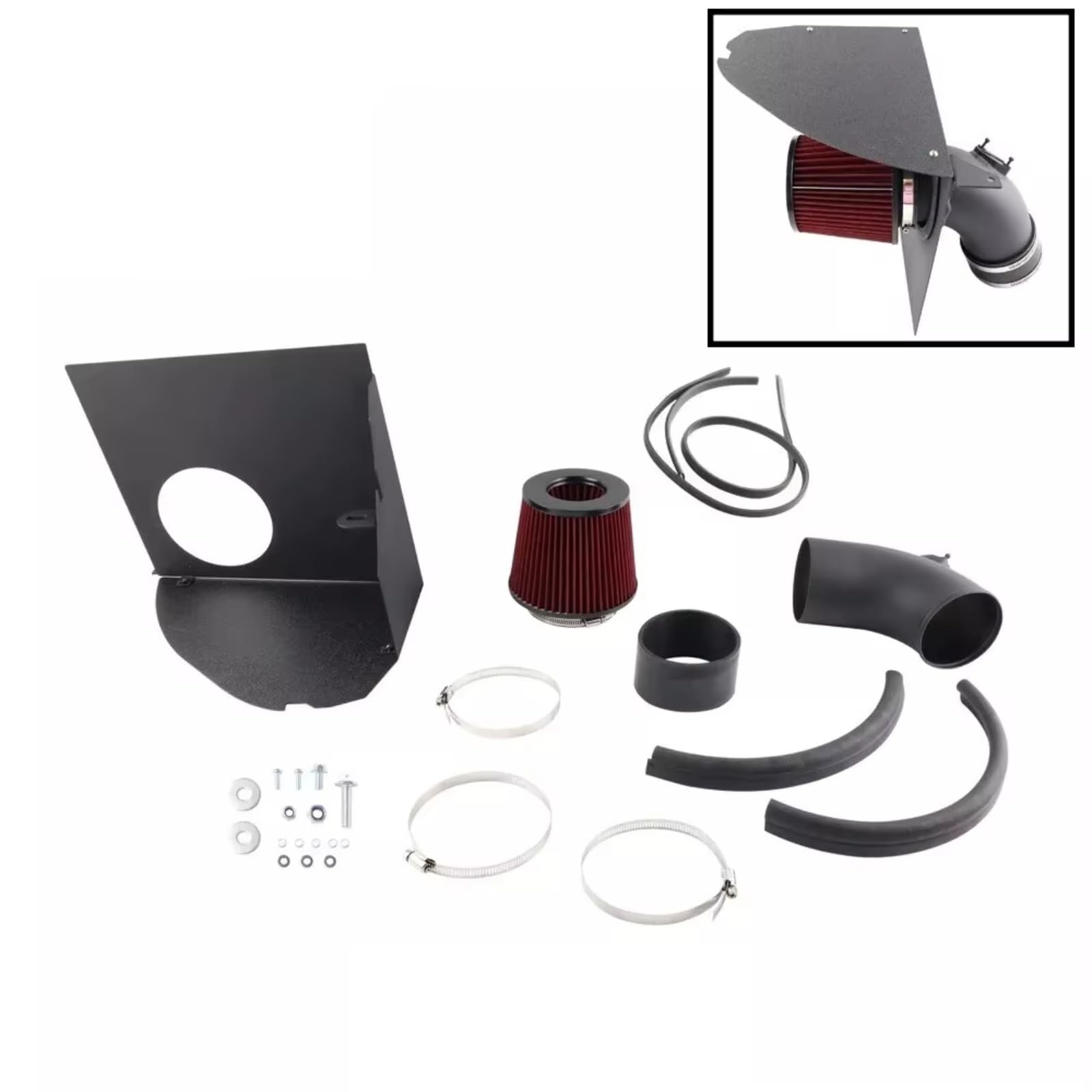 Kompatibel Mit Für M440i G22 G23 Für M240i G42 2022 2023 2024 2025 3.0L B58 4" Hitzeschild Kaltluftansaugrohr Filtersatz Auto Kalten Lufteinlass Kit