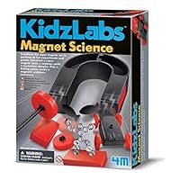 4M KidzLabs Magnet Science, 10 Experiments and Games, Construct Super Magnet Racer, Create Magnetic Sculptures, Educational Toys