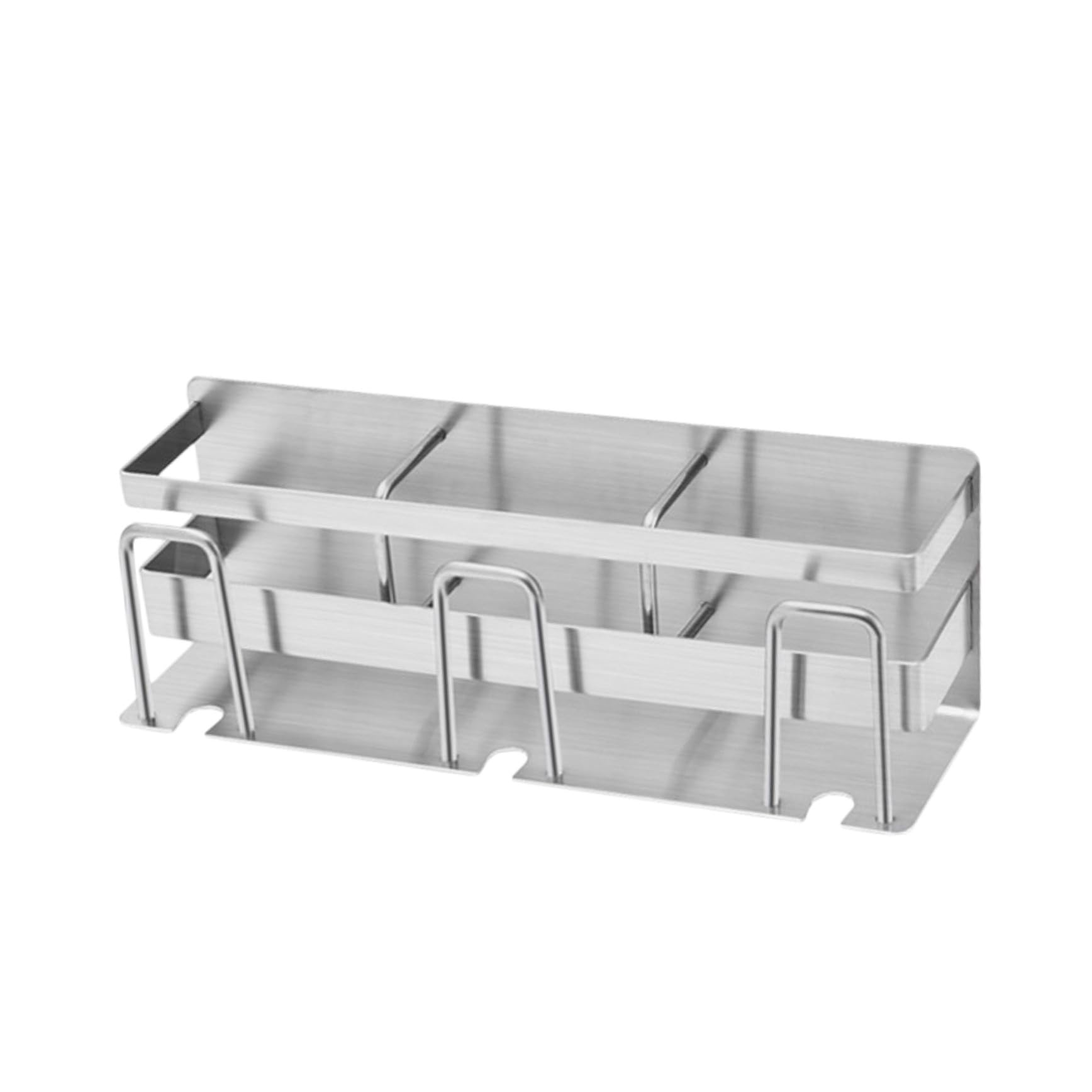 Zahnbürstenhalter aus Edelstahl für 3 Personen, Silber