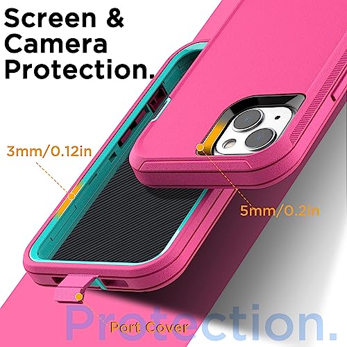 AICase for iPhone 13/iPhone 14 Case(6.1\") with Glass Screen Protector,Heavy Duty Drop Protection Full Body Rugged Shockproof/Dust Proof Military Protective Tough Durable for iPhone 13/14 6.1\"_6 - Thumbnail 6