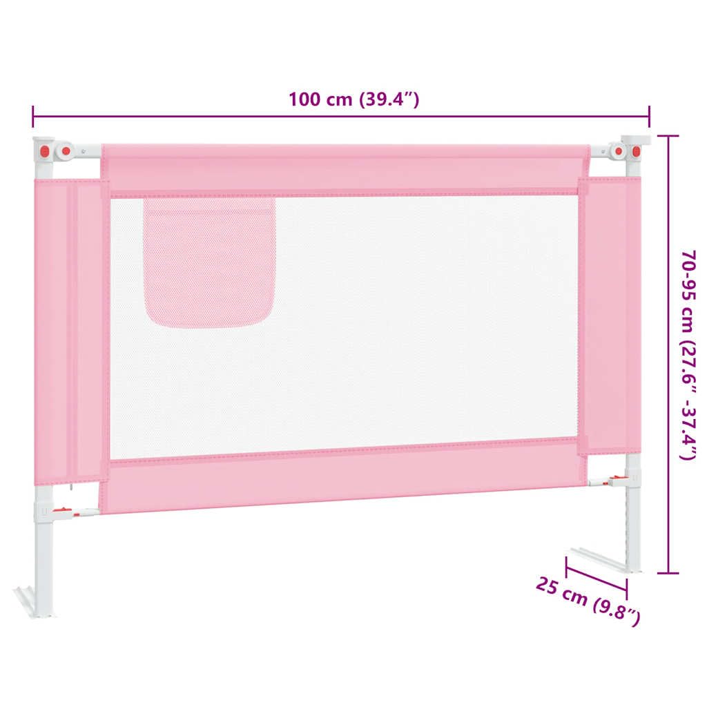 Barrera protectora para cama infantil, 100 x 25 cm, tela con altura ajustable, protección anticaídas y protección lateral para cuna, barrera de cama para seguridad del bebé en el dormitorio y