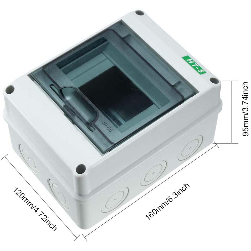 Electronic Junction Box Switching Power Supply Waterproof Distribution Box Breaker ABS Transparent Lid Gray for Circuit Breaker Indoor