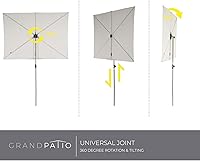 Vista 3 de Grand patio - Sombrilla de balcón, JENA 6x4 pies, sombrilla exterior con dosel plano rectangular versátil para patio con perilla giratoria de 360