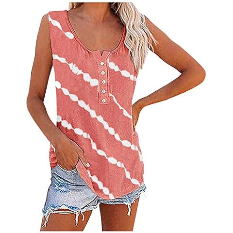 Zilosconcy Camiseta de Tirantes de Verano para Mujer A75 Rosa Cover