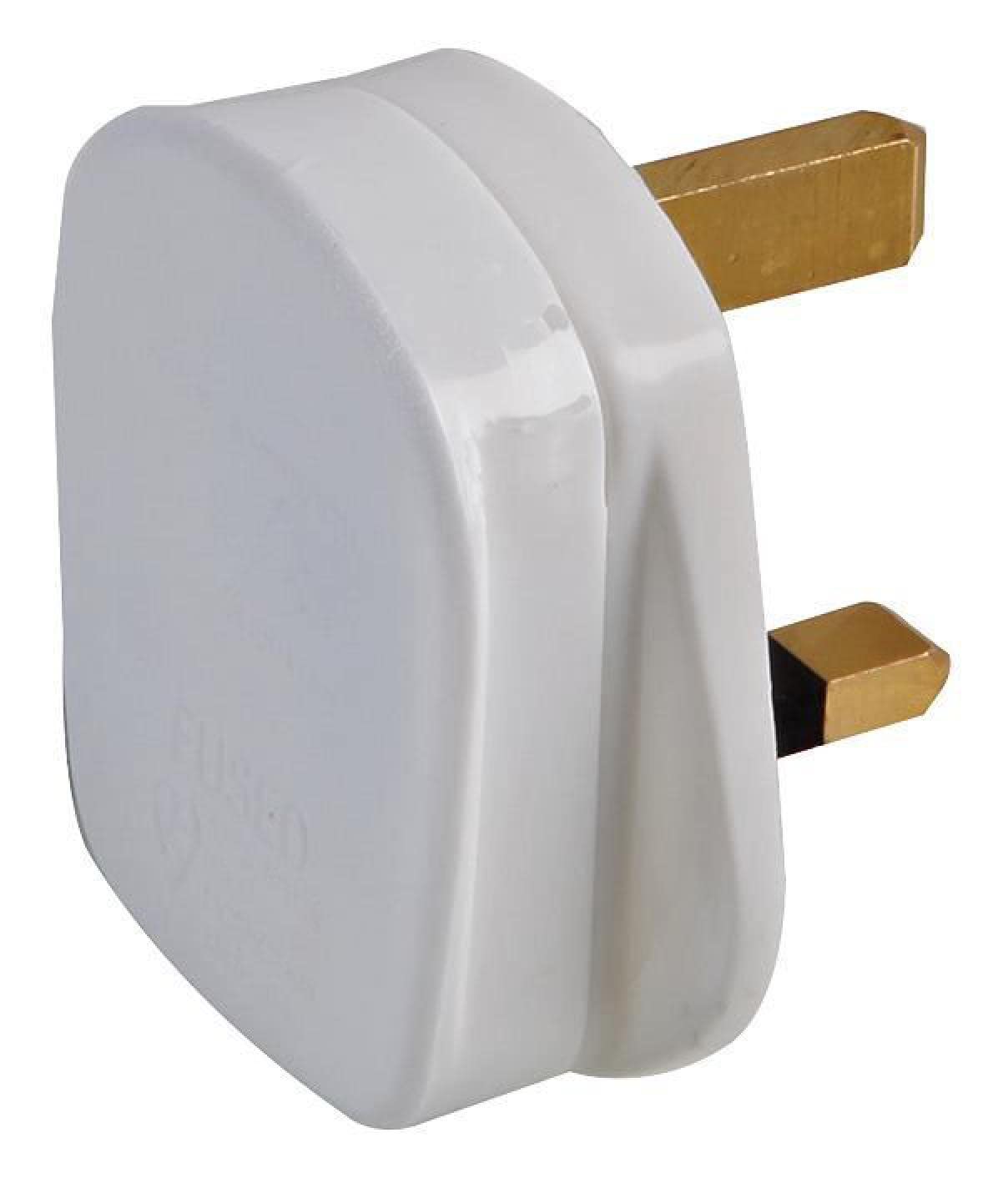 Pro Elec 13A Plug with Quickfit Cord Grip, White