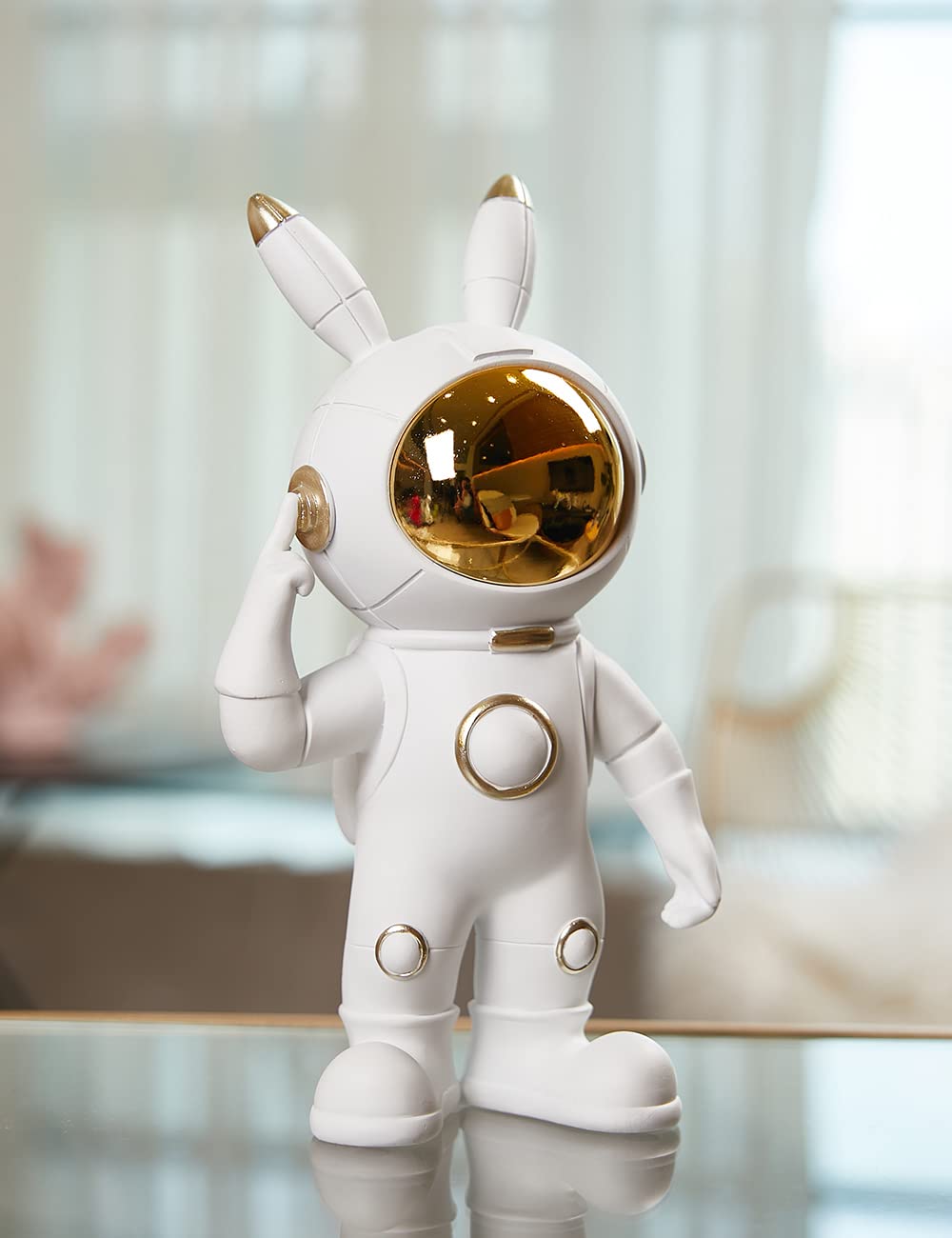 SEINHIJO Astronauta Statuetta Figurina Regali Moderna Statua Scultura Spaceman Decorazione Casa Soprammobili Ornamento Resina Arte 26cm