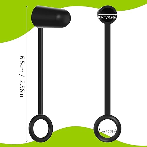 Miniatura 5 de Zopeal 100 tapas de polvo para vertedores, cubiertas negras para vertederos con bucle, con capucha, botella de licor de aceite de oliva, tapas de