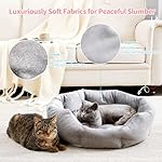 Made4Pets Cat Beds for Indoor Cats - Dog Beds for Small Dogs, Round Pet Bed for Puppy and Kitten, Washable Dog Bed with Anti-Slip Bottom, Removable Dual-Fabric Cushion for All Season, Grey - Image 3