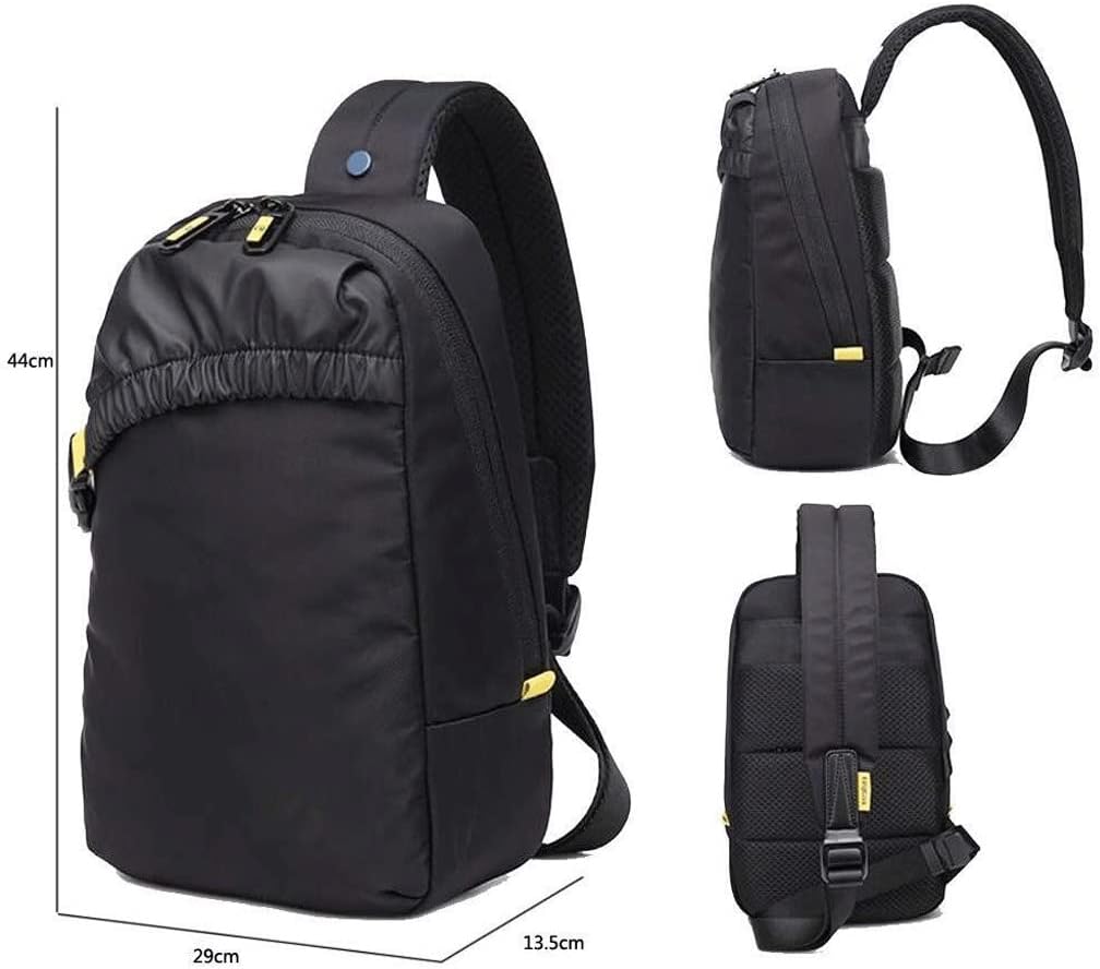 Mens Chest Shoulder Bag Functional Crossbody Backpack with Blocking Pocket for Travel Business