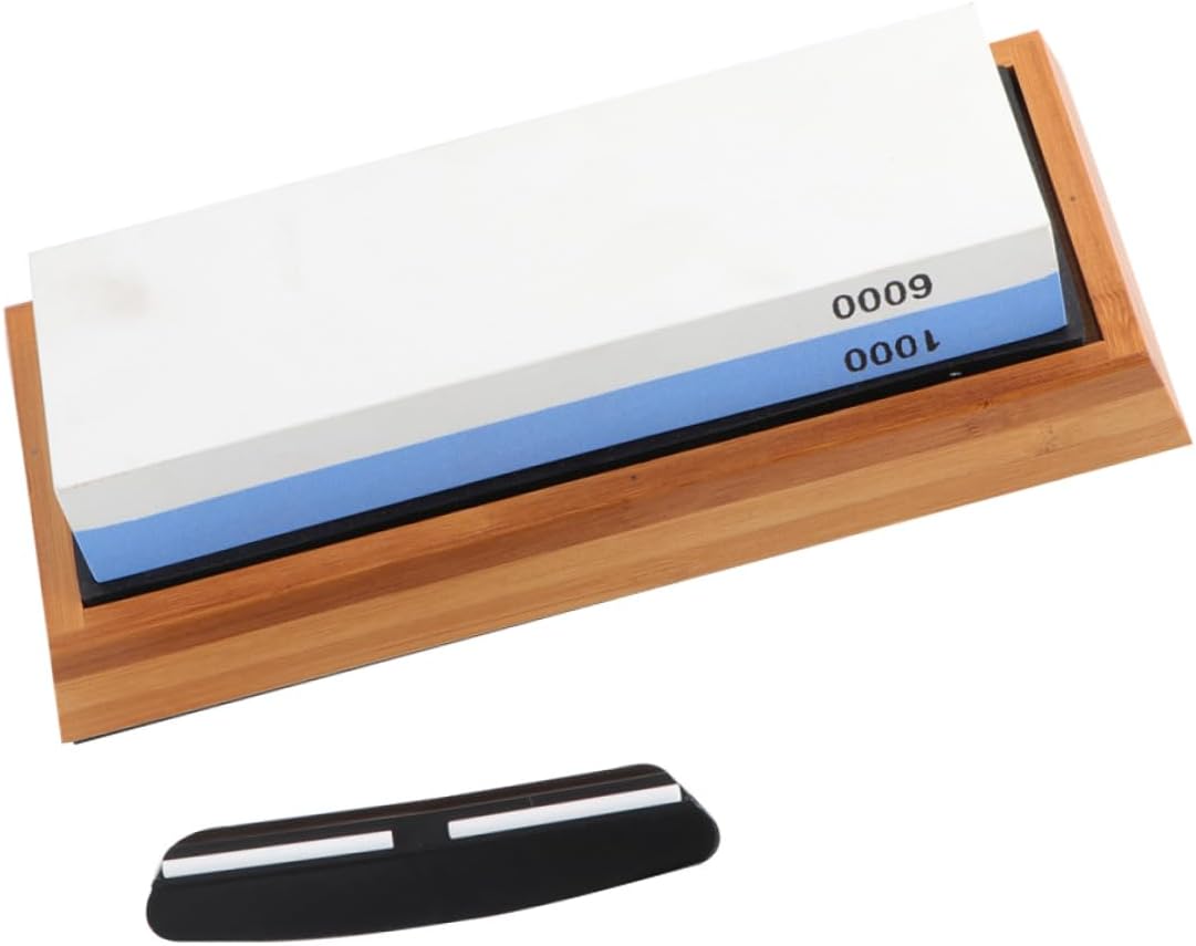 1Set Home Sharpening Stone Dual Sided Whetstone with Pad Base and Locator for Effortless Knife Sharpening Kitchen and Outdoors