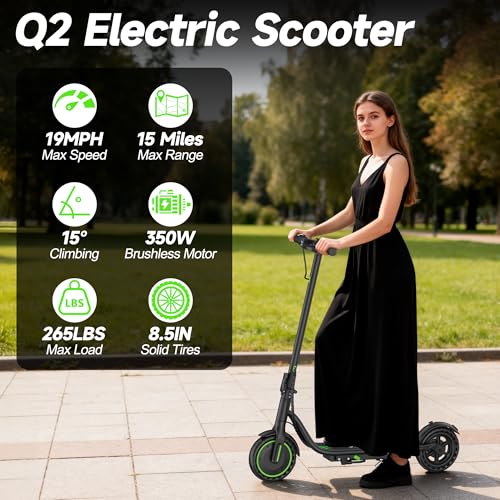 Image of VOLPAM Electric Scooter, 19 /22MPH, 500W /800W /350wMotor, 60 /40 /31 /23 /15Miles Long Range, Dual Braking, Max Load 264 lbs