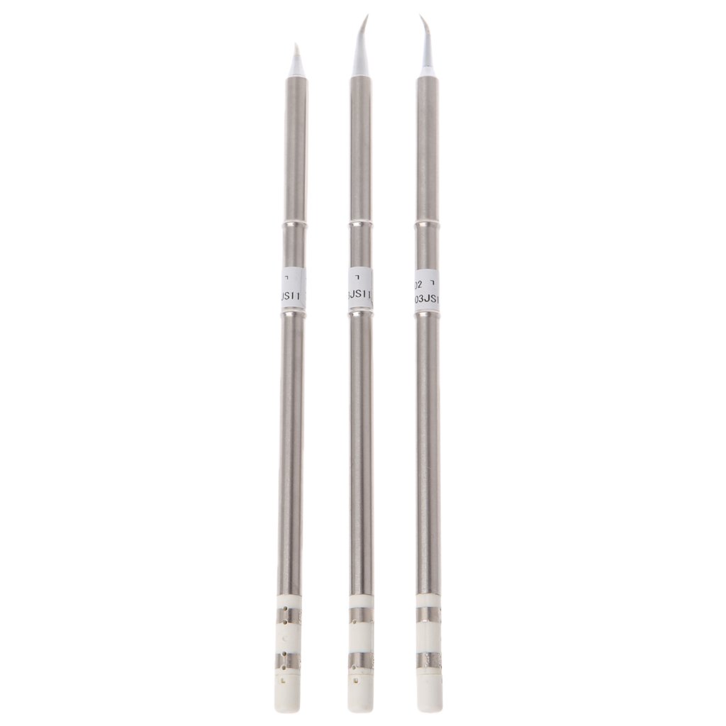 3 Pcs T12-J02 T12-JL02 T12-JS02 Iron Tips Hakko Soldering Station FX-951 952