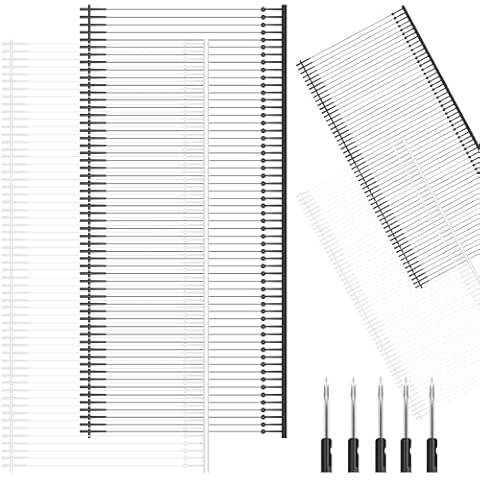 Tagging Gun Fasteners, 2400 Pcs Mini Stitch Gun Fasteners, 2 inch Plastic Clothing Fixer Tag Gun Refills with 5 Pcs Extra Fine Needles(Black/White) Cover