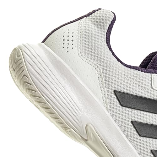 adidas Herren Gamecourt 2.0 Tennis Shoes Tennisschuhe, core White/core Black/Aurora Plum, 43 1/3 EU