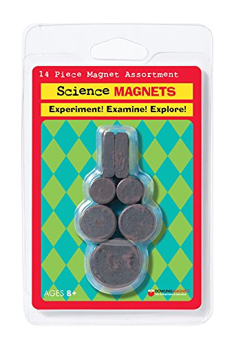 Dowling Magnets 731004 Raw Ceramic Magnets (Discs and Bars), Set of 14, Grade: 3 to 12, Ceramic Magnet, Dark Gray
