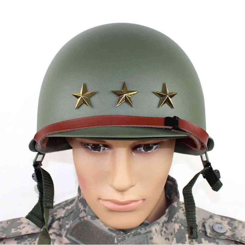 M1 Replica Helmet with Inner Helmet M1 Double Decker Helmet World War USA Army Safety Steel Helmet
