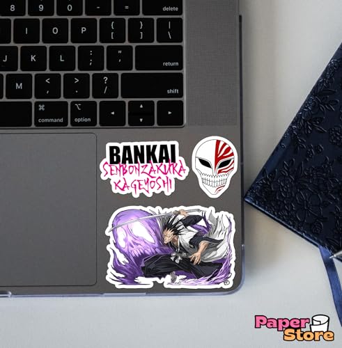 Image of Paper9store Pack of 75+ Bleach Stickers for Laptop, Phone Case, Guitar, Bike, Pc, Scrapbook etc. Waterproof Glossy Laminated Residue Free Anime Stickers