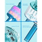 Amazmic Kids Karaoke Microphone Machine Toys for Girls Bluetooth Microphone with LED Light, Birthday Gift for Girls Boys 3 4 5 6 7 8 9 10 11 12 Year Old Kids Toys(Blue) - Image 4