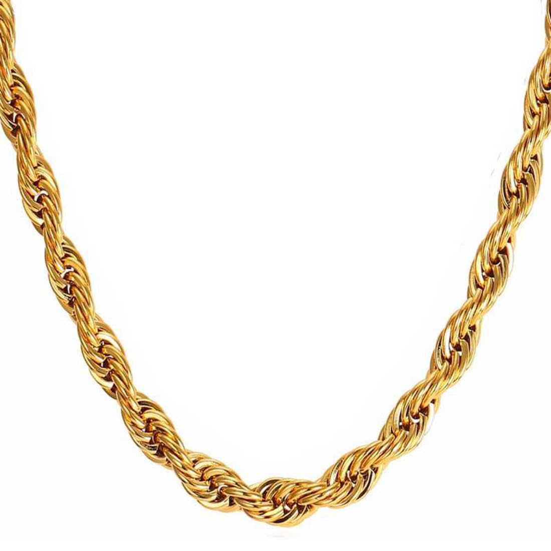 sullery Mens Fashion Dual Tone Rope Chain Link Chain Dual Tone Wheat Chain Pack of 3 Silver and Gold Stainless Steel Chain for Men and Women-picture-23