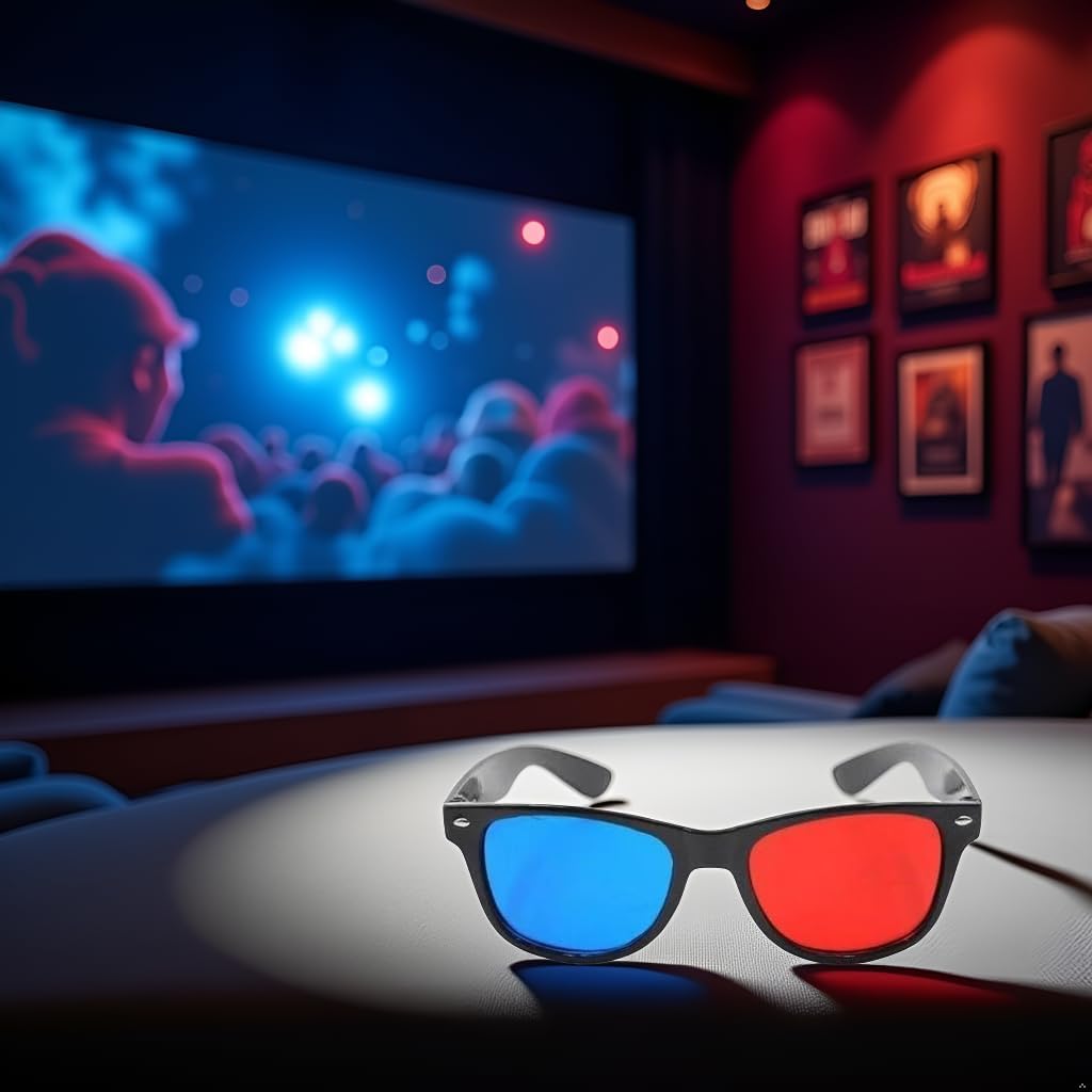 4 Pcs Red and Blue 3D Glasses Universal TV Movie Dimensional Video Frame 3D Glasses DVD Game Glass 3D Style Glasses for 3D Movies Games, 3D Viewing Glasses, Televisions and Video